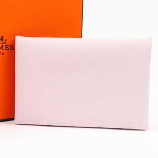 エルメス(Hermes)の未使用品 HERMES エルメス カルヴィ 2023年製 パスケース ビジネス 定期入れ カードケース シェーブル ピンク B刻印 レディース【中古】(コインケース)