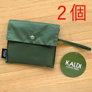 カルディ(KALDI)のカルディ　エコバッグ　カルディ　緑色 カーキ グリーン(ノベルティグッズ)