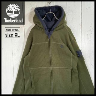 ティンバーランド(Timberland)の【大人気】 ティンバーランド フリース パーカー 刺繍ロゴ USA製 XL(マウンテンパーカー)