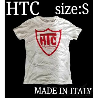 ハリウッドトレーディングカンパニー(HTC)のHTC 半袖Tシャツ Sサイズ ロゴTシャツ ホワイト 白 イタリア製 レア(Tシャツ/カットソー(半袖/袖なし))