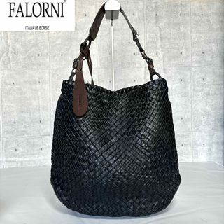 FALORNI - 【良品】FALORNI イントレチャート ブラック ショルダーバッグ定価約18万