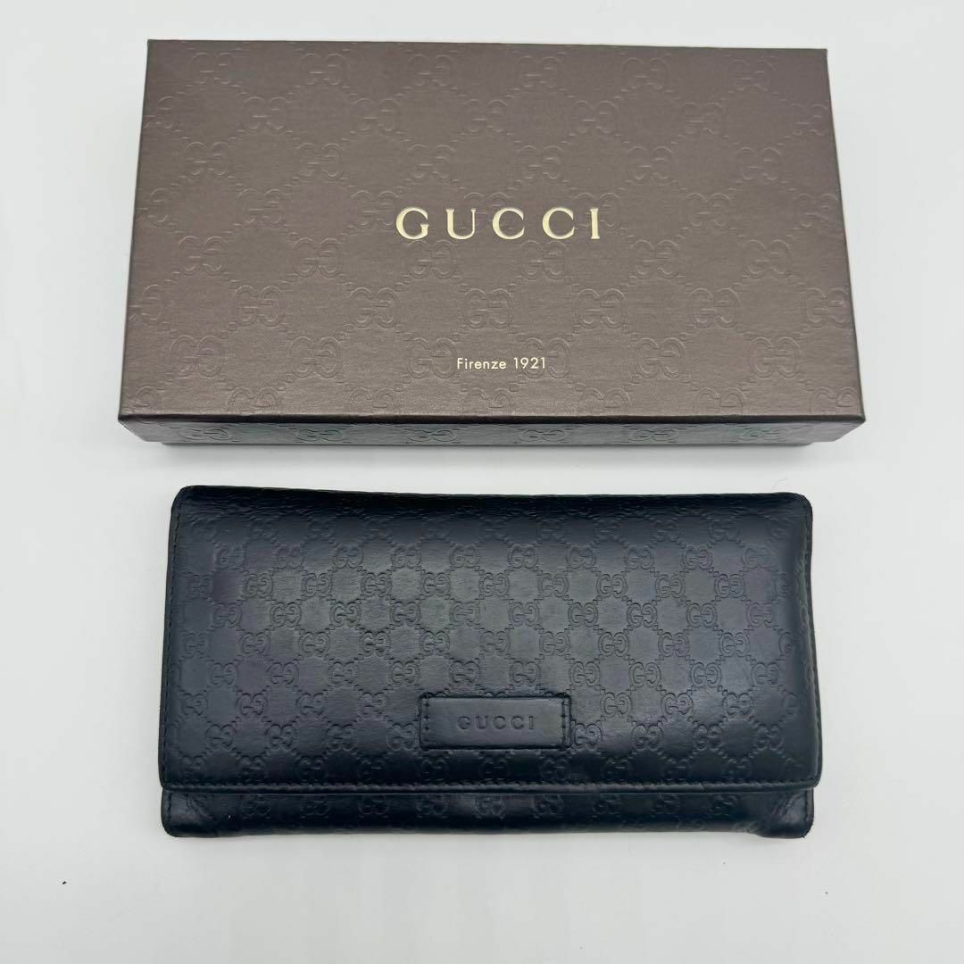 Gucci - 【箱付き✨】グッチ 長財布 マイクロ シマ GG ロゴ型押し