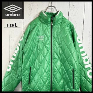 アンブロ(UMBRO)のアンブロ UMBRO キルティングジャケット アームロゴ 中綿 Lサイズ 緑(ダウンジャケット)