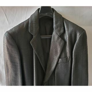 ヘルムートラング(HELMUT LANG)のHELMUTLANGヘルムートラング 編込みメッシュレザーロングコート50本人期(レザージャケット)