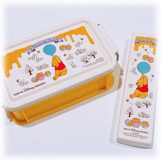 クマノプーサン(くまのプーさん)の140★ Winnie the Pooh プーさん お弁当箱 スプーン 箸 ★(食器)