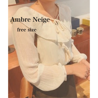 Ambre Neigeラッフルフリンジブラウスボリューム袖　free size(シャツ/ブラウス(長袖/七分))