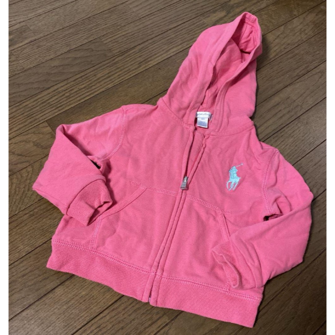 POLO RALPH LAUREN(ポロラルフローレン)の最終値下　ラルフローレン  ピンクパーカー キッズ/ベビー/マタニティのベビー服(~85cm)(トレーナー)の商品写真