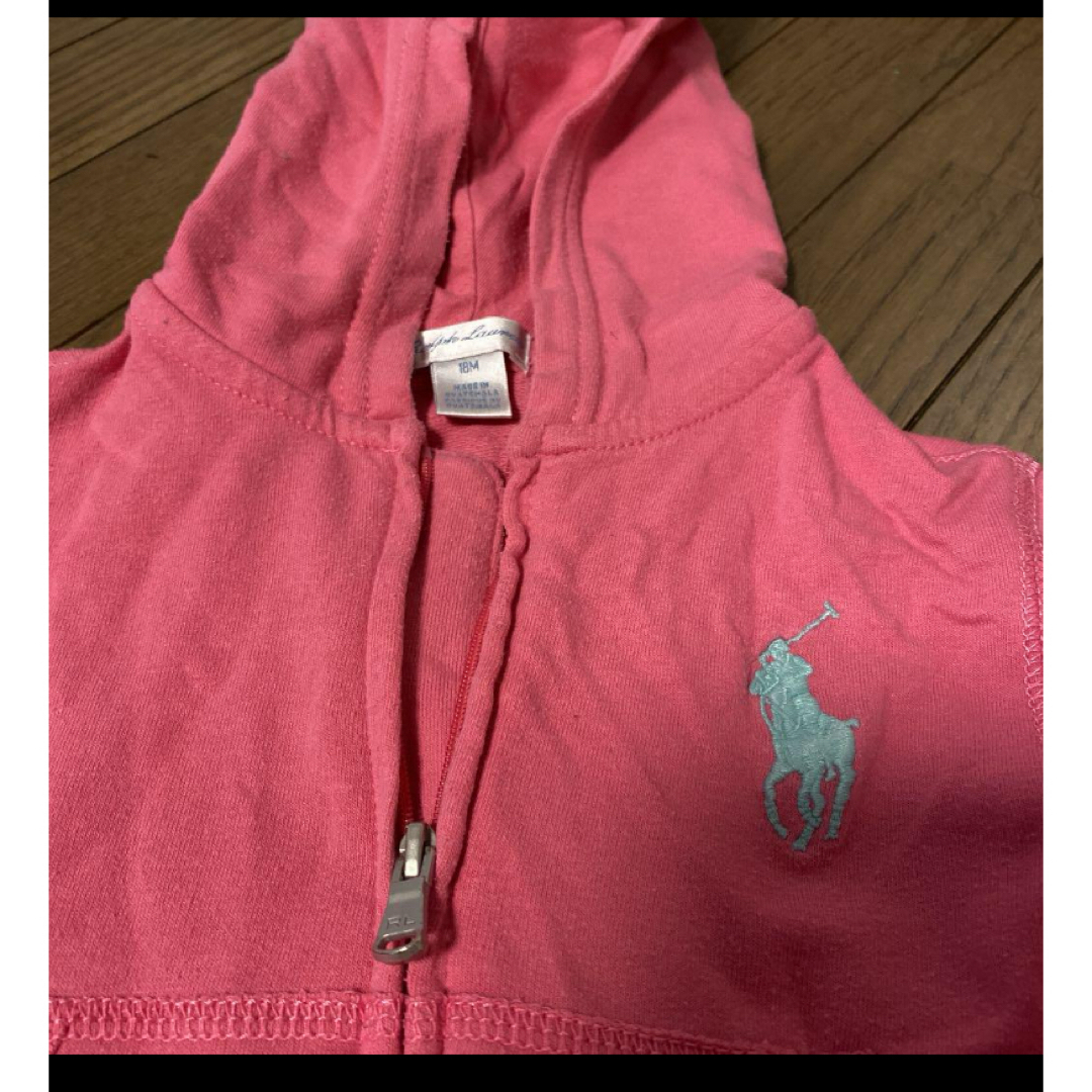 POLO RALPH LAUREN(ポロラルフローレン)の最終値下　ラルフローレン  ピンクパーカー キッズ/ベビー/マタニティのベビー服(~85cm)(トレーナー)の商品写真