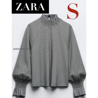 ザラ(ZARA)の【新品】ZARA 千鳥格子柄シャツ シャツブラウス　ブラウス　シャツ　千鳥格子(シャツ/ブラウス(長袖/七分))