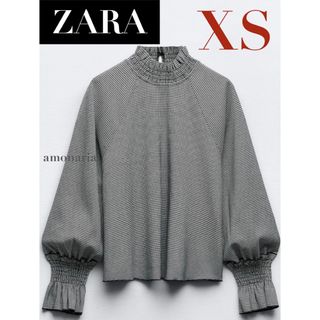 ザラ(ZARA)の【4/3まで限定出品＊新品】ZARA 千鳥格子柄シャツ シャツブラウス　ブラウス(シャツ/ブラウス(長袖/七分))