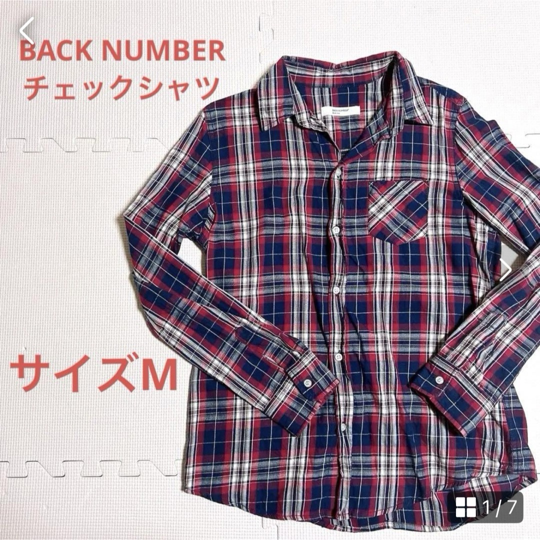 BACK NUMBER(バックナンバー)の【BACK NUMBER】バックナンバー　ブラウス　チェックシャツ　サイズM レディースのトップス(シャツ/ブラウス(長袖/七分))の商品写真