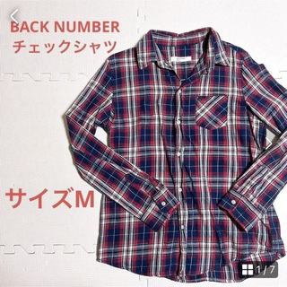 バックナンバー(BACK NUMBER)の【BACK NUMBER】バックナンバー　ブラウス　チェックシャツ　サイズM(シャツ/ブラウス(長袖/七分))