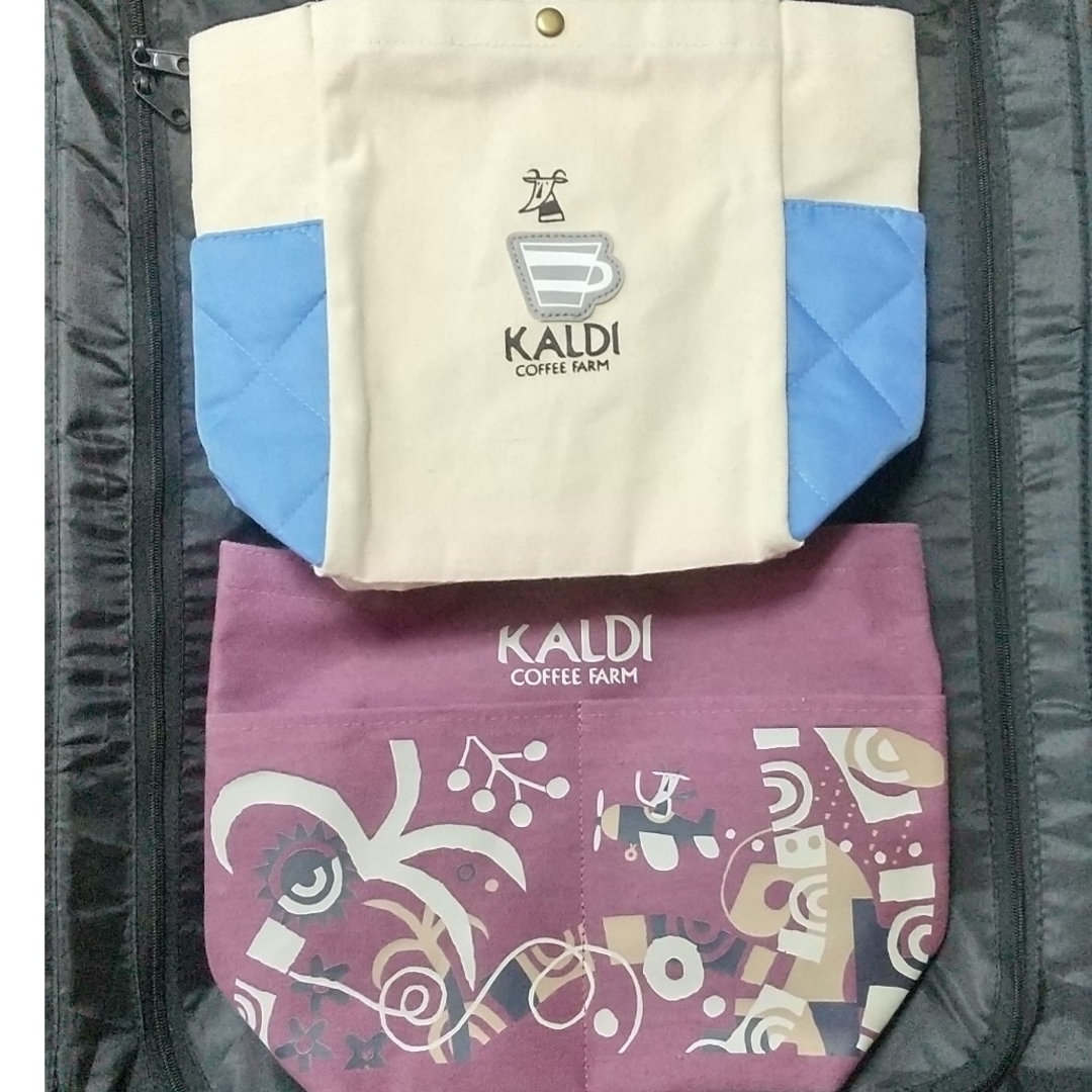 KALDI(カルディ)のカルディ コーヒー福袋 トートバッグ ホワイト・ブルーバイカラー&バイオレット レディースのバッグ(トートバッグ)の商品写真