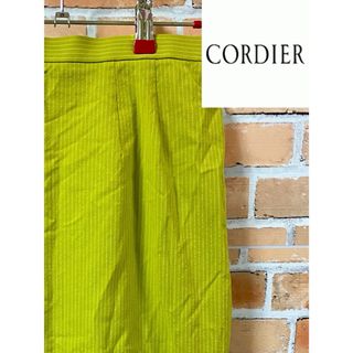 コルディア(CORDIER)の【上品】CORDIER コルディア☆綺麗なイエローのストライプスカート！(ひざ丈スカート)