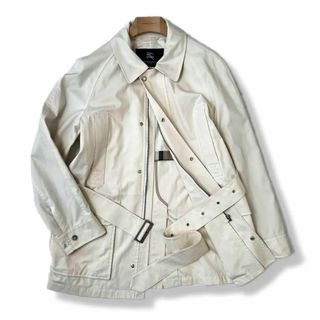 バーバリー(BURBERRY)のバーバリー ノバチェック ブルゾン ジャケット トレンチ ショート丈 ホワイトL(トレンチコート)