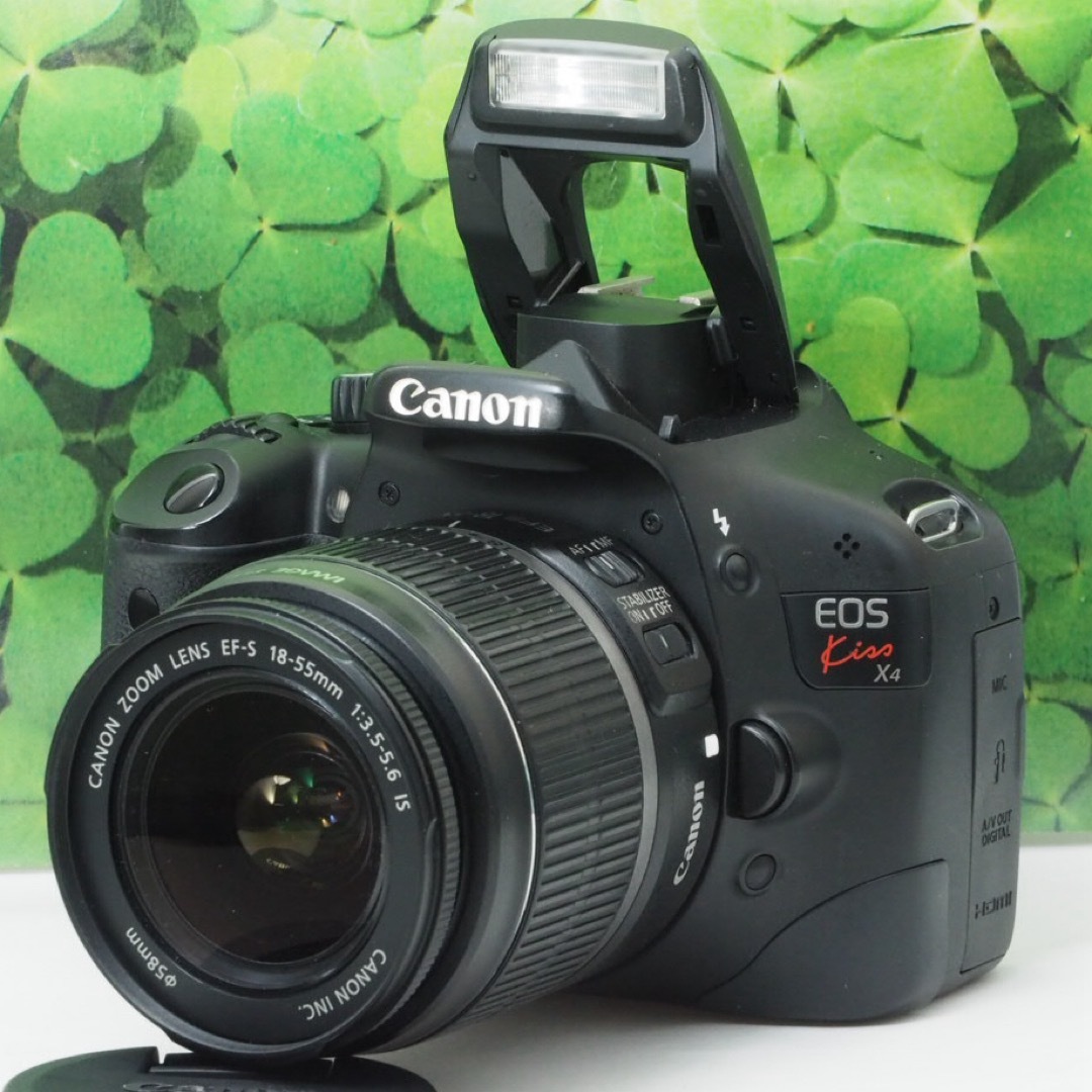 スマホ/家電/カメラ美品 スマホへ転送可能⭐️一眼の入門機 高画質CanonKissX4レンズセット
