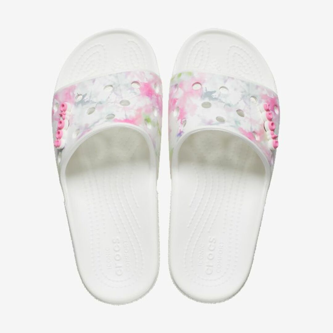 crocs(クロックス)の27cm クロックス クラシック ブリーチ ダイ スライド ホワイト マルチ メンズの靴/シューズ(サンダル)の商品写真