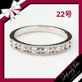 （R036S）22号　シルバー清楚で可愛らしいデザインリング　高価爪留め仕様指輪(リング(指輪))
