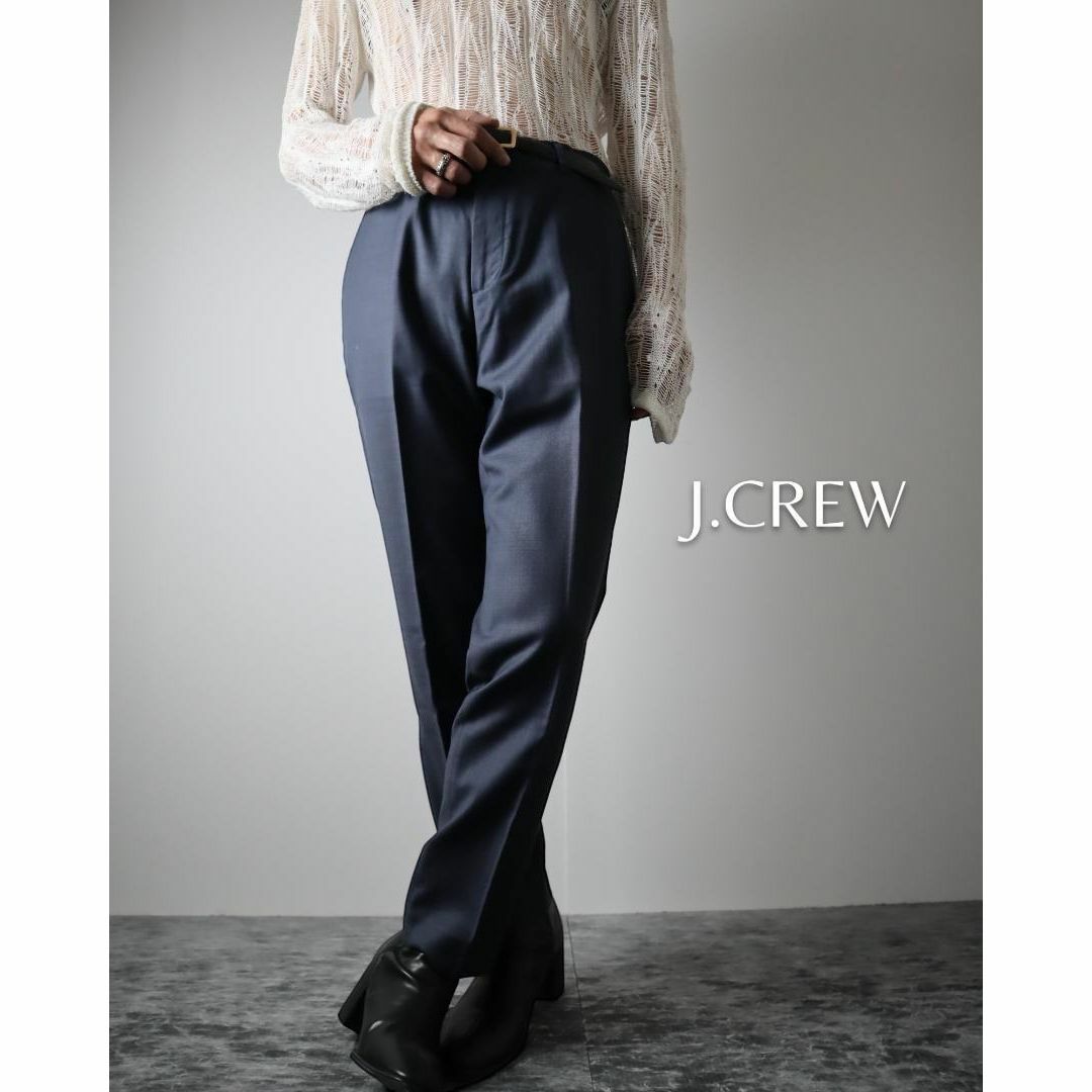 J.Crew(ジェイクルー)の【J.CREW】ジェイクルー ウール ワイドストレート スラックス 青 W35 メンズのパンツ(スラックス)の商品写真