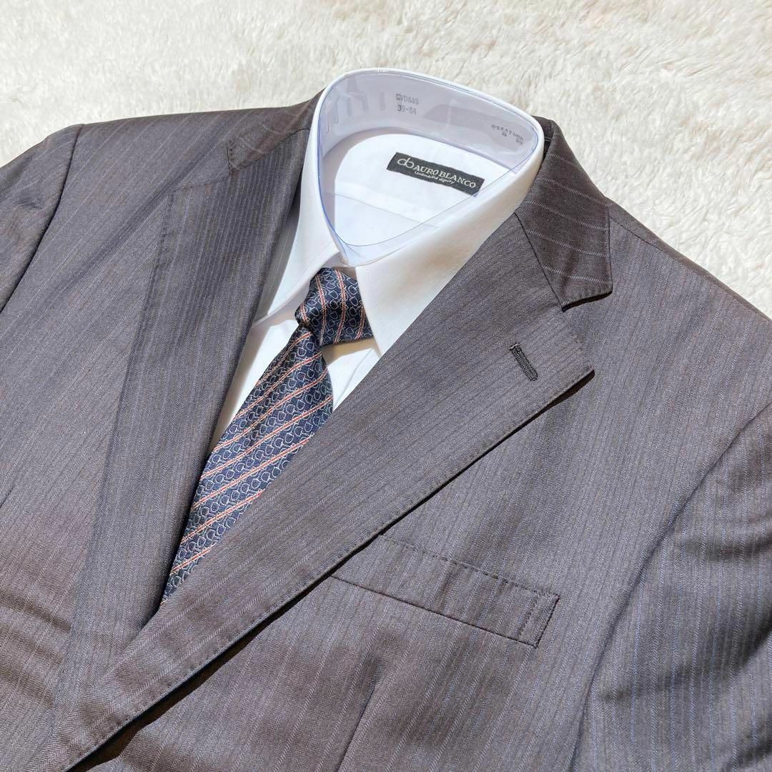 Ermenegildo Zegna(エルメネジルドゼニア)の【極美品】エルメネジルドゼニア スーツ オーダーメイド ブラウン ストライプ L メンズのスーツ(セットアップ)の商品写真