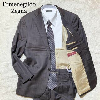 Ermenegildo Zegna - 【極美品】エルメネジルドゼニア スーツ オーダーメイド ブラウン ストライプ L