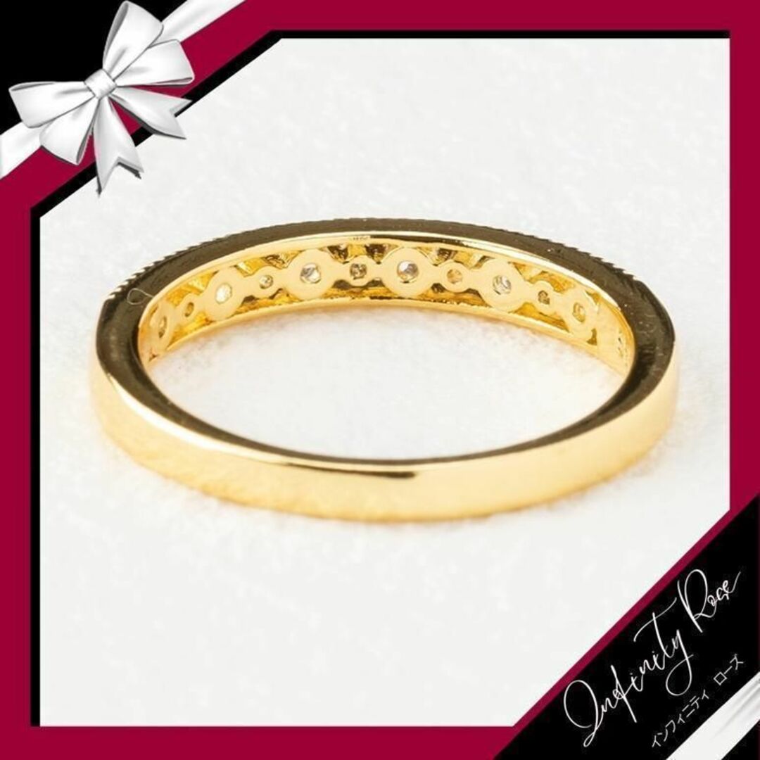 （R036G）12号　ゴールド清楚で可愛らしいデザインリング　高価爪留め仕様指輪 レディースのアクセサリー(リング(指輪))の商品写真