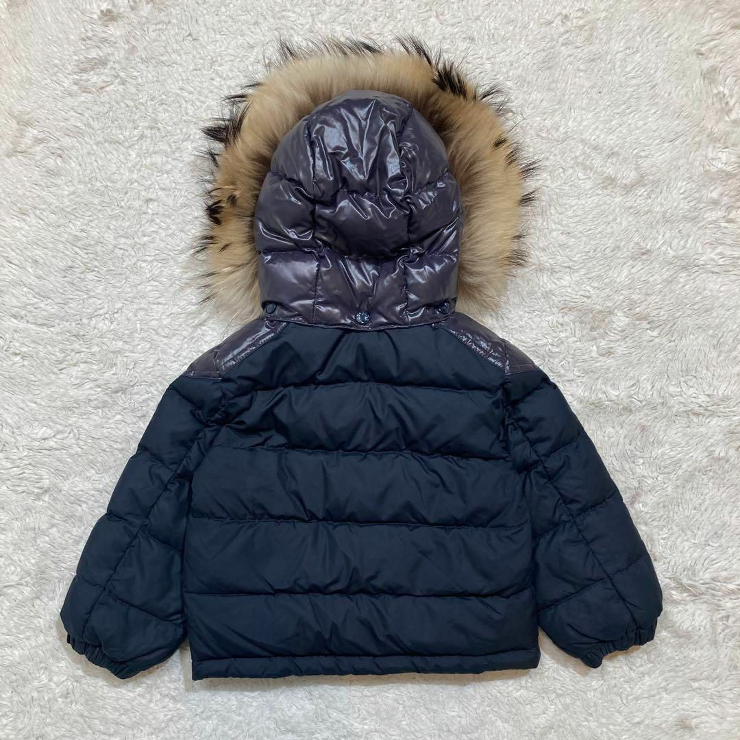 MONCLER(モンクレール)の【超希少】モンクレール キッズ ダウンジャケット ファー ワッペン 子供 ベビー キッズ/ベビー/マタニティのベビー服(~85cm)(ジャケット/コート)の商品写真