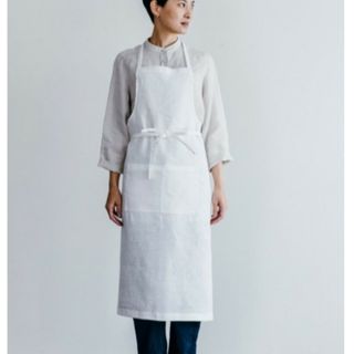 フォグリネンワーク(fog linen work)のfogリネン デイリーエプロン ホワイト 新品(収納/キッチン雑貨)