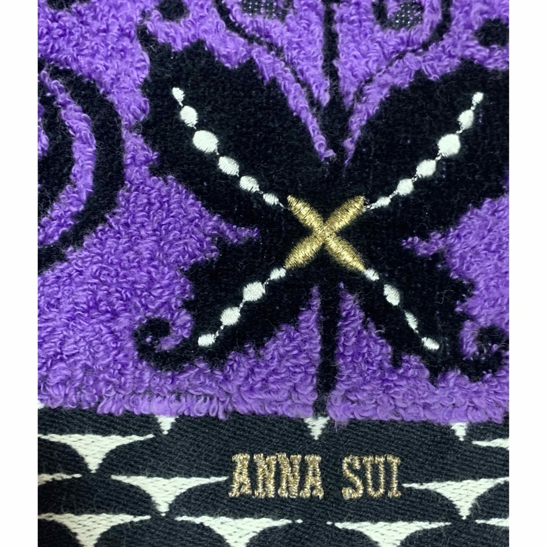 ANNA SUI(アナスイ)の美品♡アナスイタオルハンカチ　ラメ＆パピヨン レディースのファッション小物(ハンカチ)の商品写真