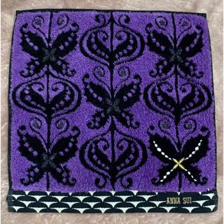 アナスイ(ANNA SUI)の美品♡アナスイタオルハンカチ　ラメ＆パピヨン(ハンカチ)