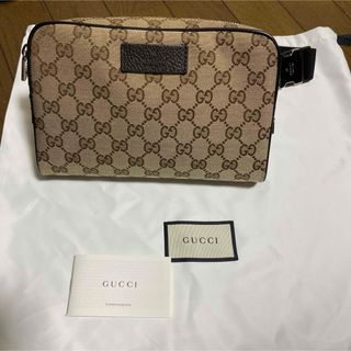 グッチ(Gucci)のGUCCI バッグGGキャンバス ブラウン ベージュ　グッチ(ボディーバッグ)