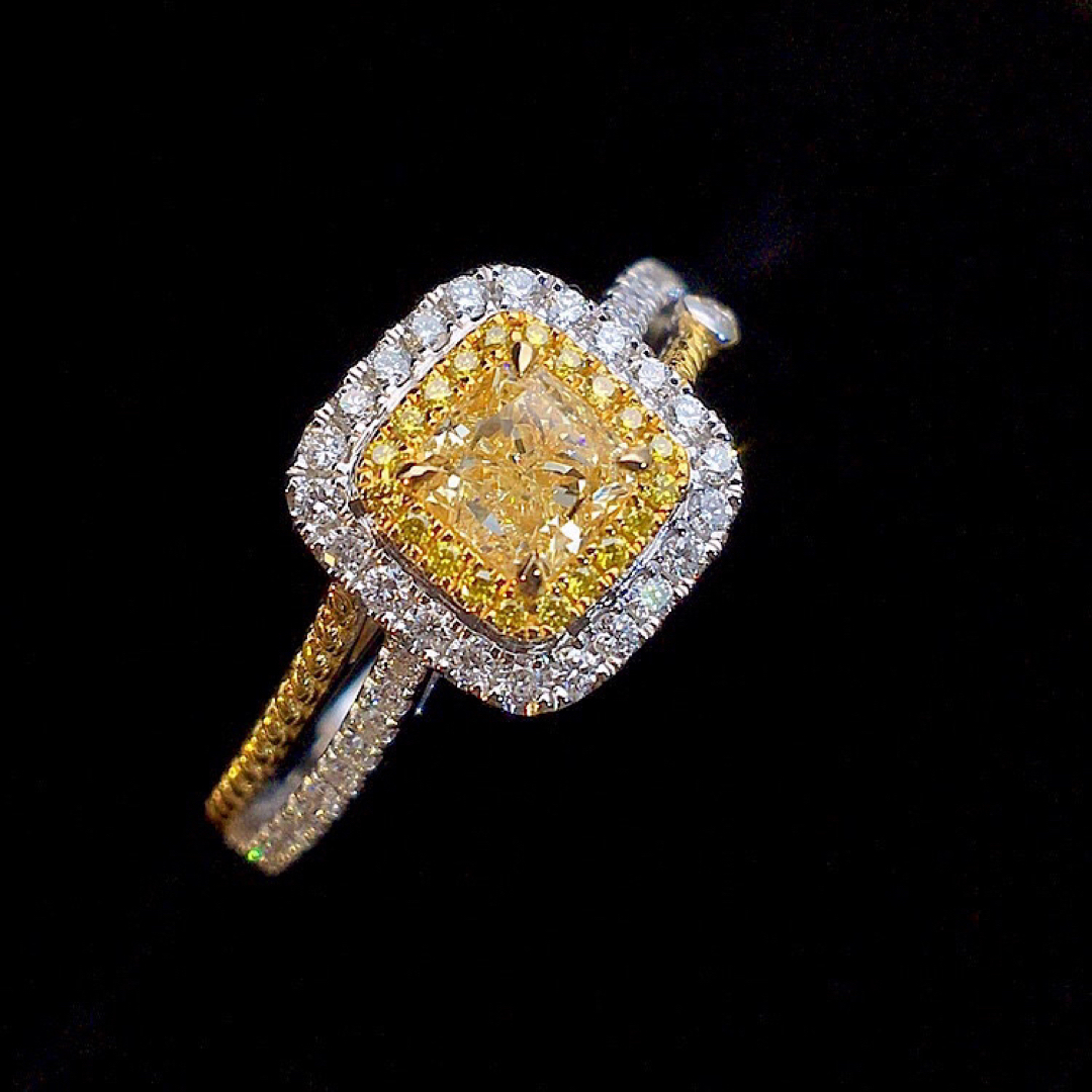 イエローダイヤモンドリング　k18 レディースのアクセサリー(リング(指輪))の商品写真