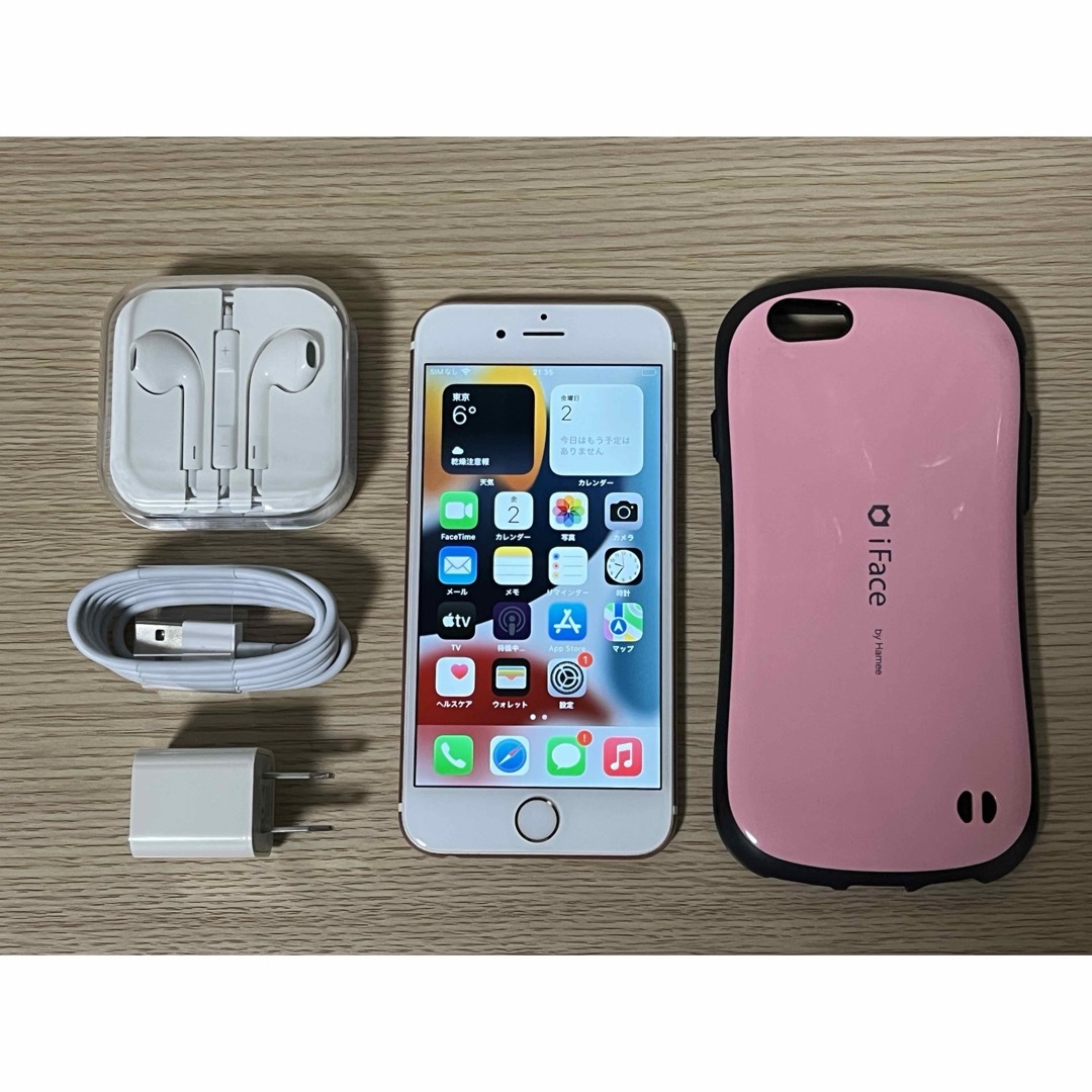 iPhone(アイフォーン)のIPhone6s 16GB SIMフリー ローズゴールド 美品 すぐ発送 スマホ/家電/カメラのスマートフォン/携帯電話(スマートフォン本体)の商品写真