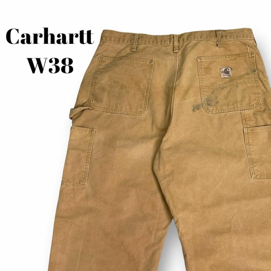 carhartt(カーハート)のカーハート　ダックペインターパンツ　リアルワーク　古着　ブラウン　W38 メンズのパンツ(ペインターパンツ)の商品写真