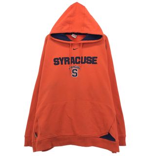 ナイキ(NIKE)の古着 00年代 ナイキ NIKE TEAM SYRACUSE シラキュース カレッジ スウェットプルオーバーパーカー メンズXXL /eaa416721(スウェット)