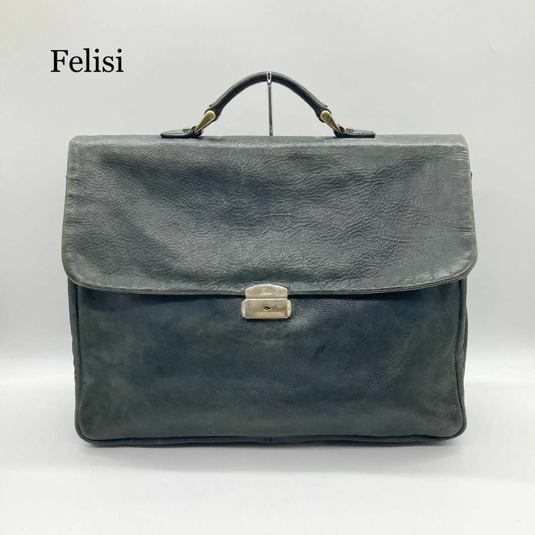 Felisi(フェリージ)の【超希少☆廃盤】Felisi ビジネスバッグ ダレスバッグ シボ革 オールレザー メンズのバッグ(ビジネスバッグ)の商品写真