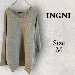 イング(INGNI)の1102 INGNI【M】イング　グレー　チュニック　Vネックニット(ニット/セーター)