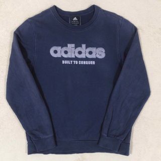 アディダス(adidas)のadidas アディダス　スウェット　ビッグロゴ　ネイビー　レディース　Lサイズ(トレーナー/スウェット)