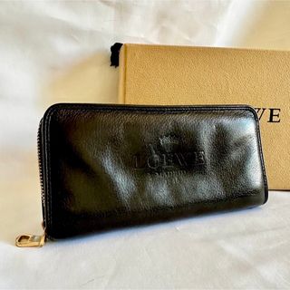 ロエベ(LOEWE)のLOEWE ロエベ　長財布　ロングウォレット　ブラック　濃茶　ラウンドファスナー(財布)