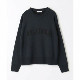 アデイインザライフ(a day in the life)の【NAVY】ダブルフェイス ロゴ クルーネック プルオーバー -ハンドウォッシャブル-<A DAY IN THE LIFE>(ニット/セーター)