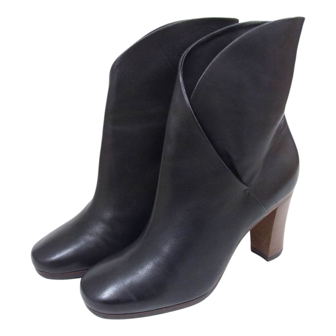 国内正規商品 CELINE セリーヌ ブーツ 319583NHBC Wrap Bootie 85 ナッパレザー ショート ヒール ブラック系 37