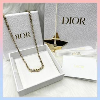 クリスチャンディオール(Christian Dior)の【美品☆】クリスチャンディオール ネックレス CD ロゴデザイン ラインストーン(ネックレス)