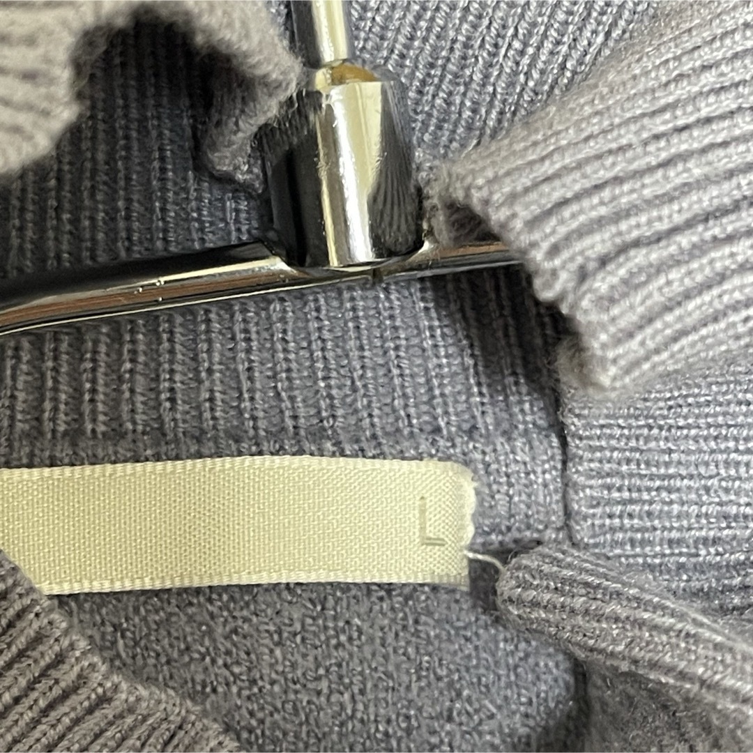 GU(ジーユー)のGU ジーユー　スウェットライクハイネックセーター(長袖)  L ブルー レディースのトップス(ニット/セーター)の商品写真