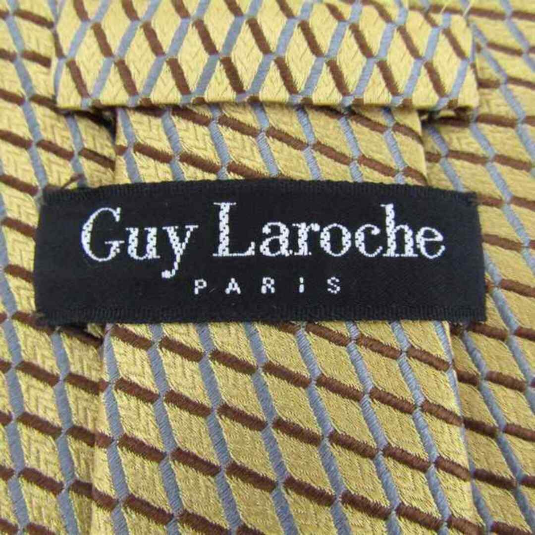 Guy Laroche(ギラロッシュ)のギラロッシュ ブランド ネクタイ チェック柄 格子柄 シルク 日本製 メンズ ベージュ Guy Laroche メンズのファッション小物(ネクタイ)の商品写真