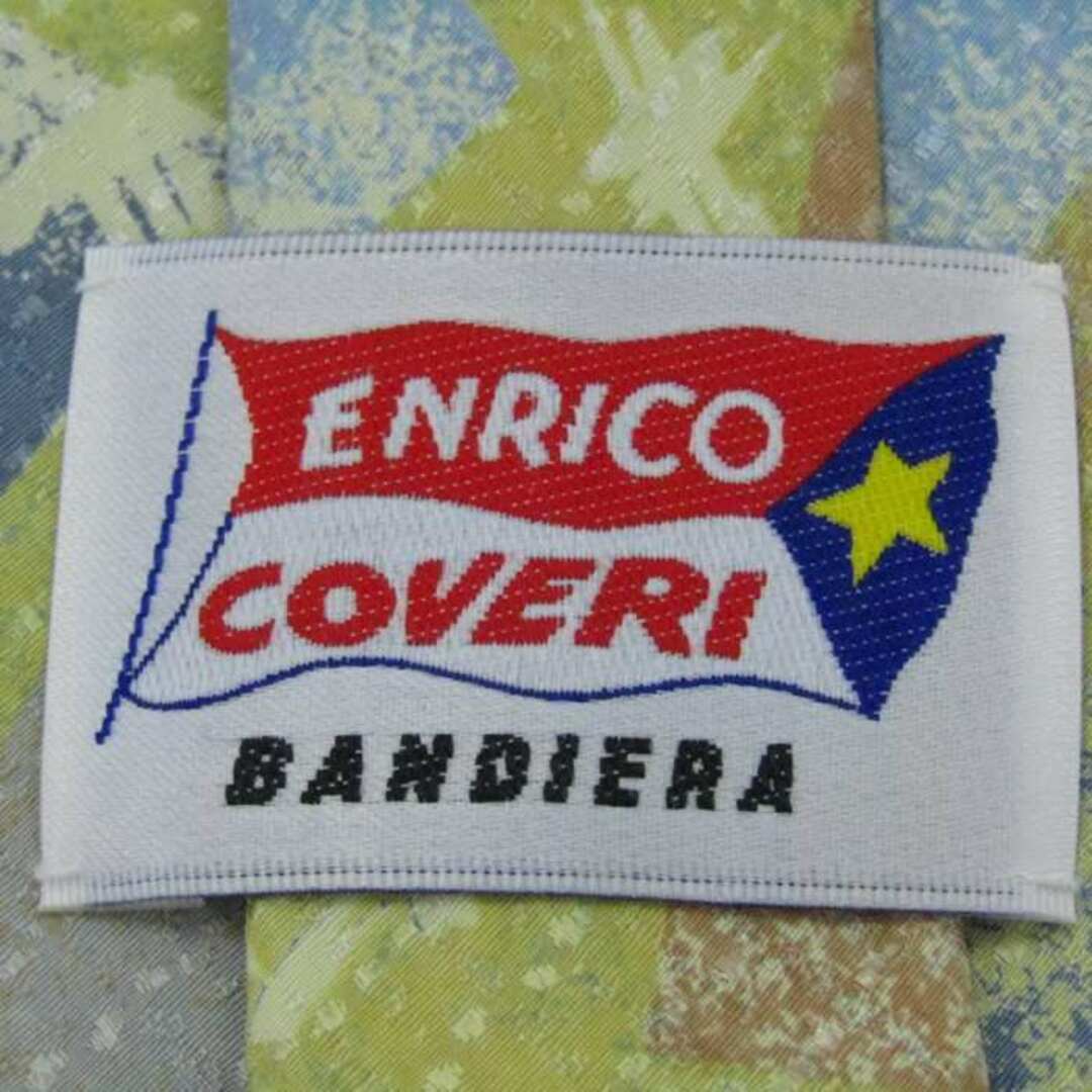 ENRICO COVERI(エンリココベリ)のエンリコ・コベリ ブランド ネクタイ 総柄 パネル柄 シルク メンズ イエロー Enrico Coveri メンズのファッション小物(ネクタイ)の商品写真