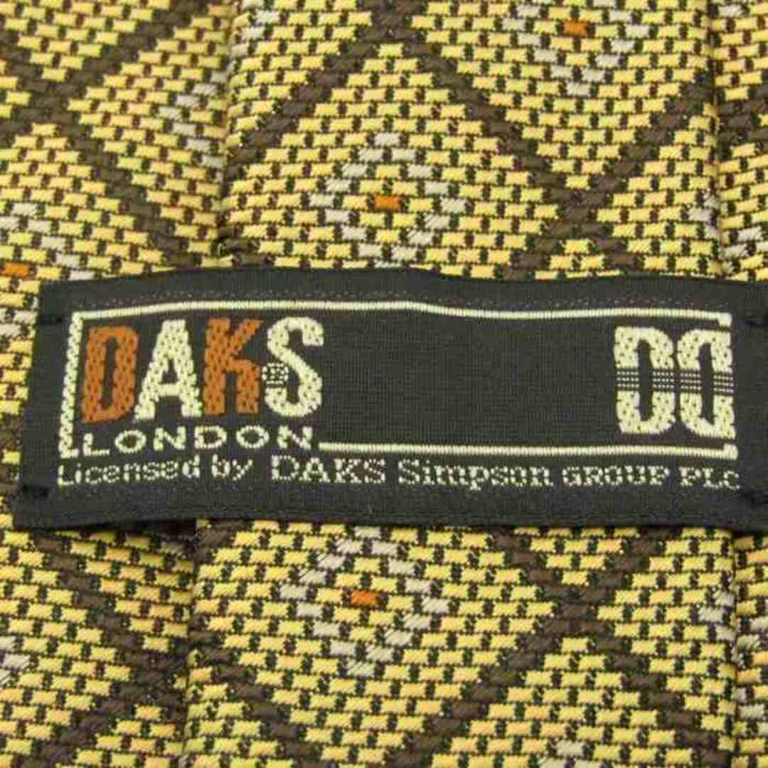 DAKS(ダックス)のダックス ブランド ネクタイ チェック柄 格子柄 スクエア柄 シルク 日本製 メンズ ベージュ DAKS メンズのファッション小物(ネクタイ)の商品写真