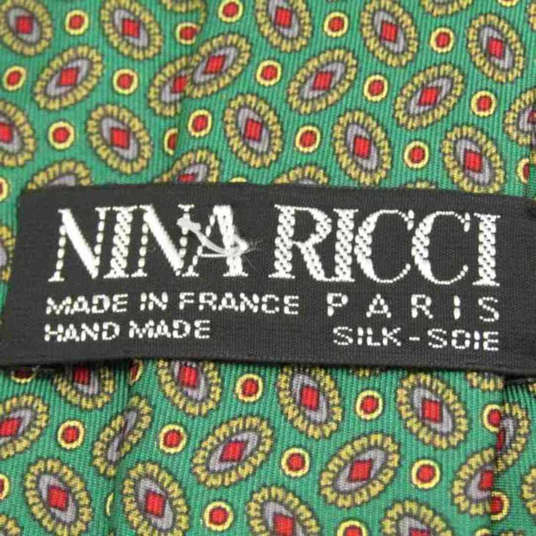 NINA RICCI(ニナリッチ)のニナリッチ ブランド ネクタイ ドット 幾何学模様 シルク フランス製 メンズ グリーン NINA RICCI メンズのファッション小物(ネクタイ)の商品写真