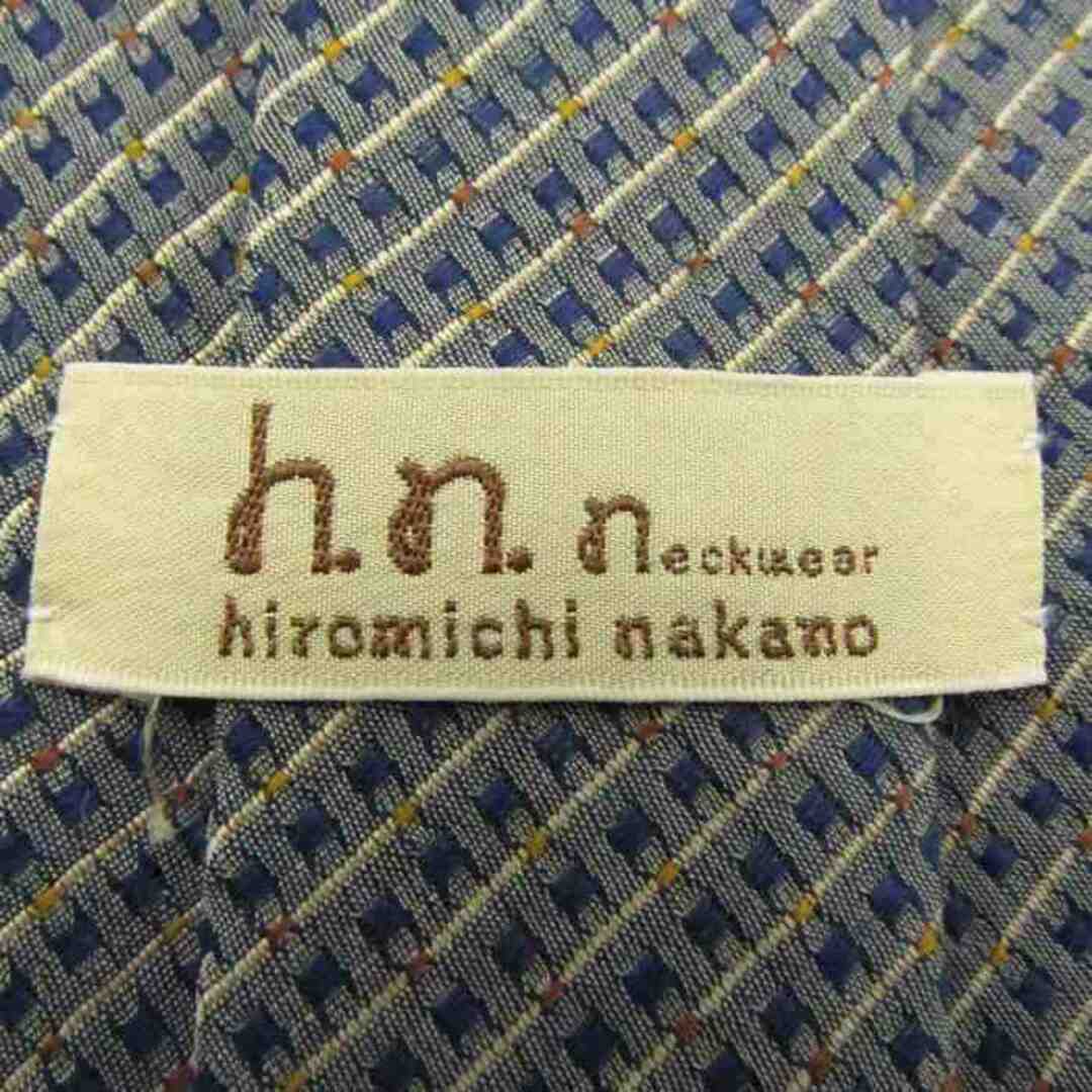 HIROMICHI NAKANO(ヒロミチナカノ)のヒロミチナカノ ブランド ネクタイ ストライプ柄 スクエア柄 シルク ウール 日本製 メンズ ネイビー hiromichi nakano メンズのファッション小物(ネクタイ)の商品写真