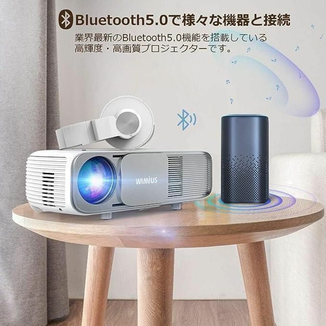 ✨プロジェクター 10000ルーメン Bluetooth 4K対応✨収納バッグ付 スマホ/家電/カメラのテレビ/映像機器(プロジェクター)の商品写真