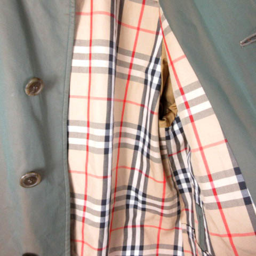 バーバリーズ ステンカラーコート ロングコート スプリングコート 玉虫 カーキ メンズのジャケット/アウター(ステンカラーコート)の商品写真
